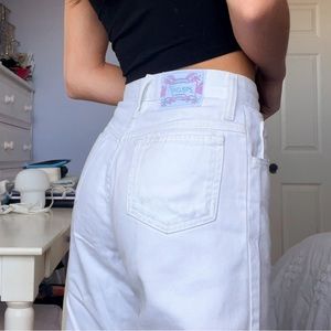 Vintage No Excuses White Straight Denim Jeans